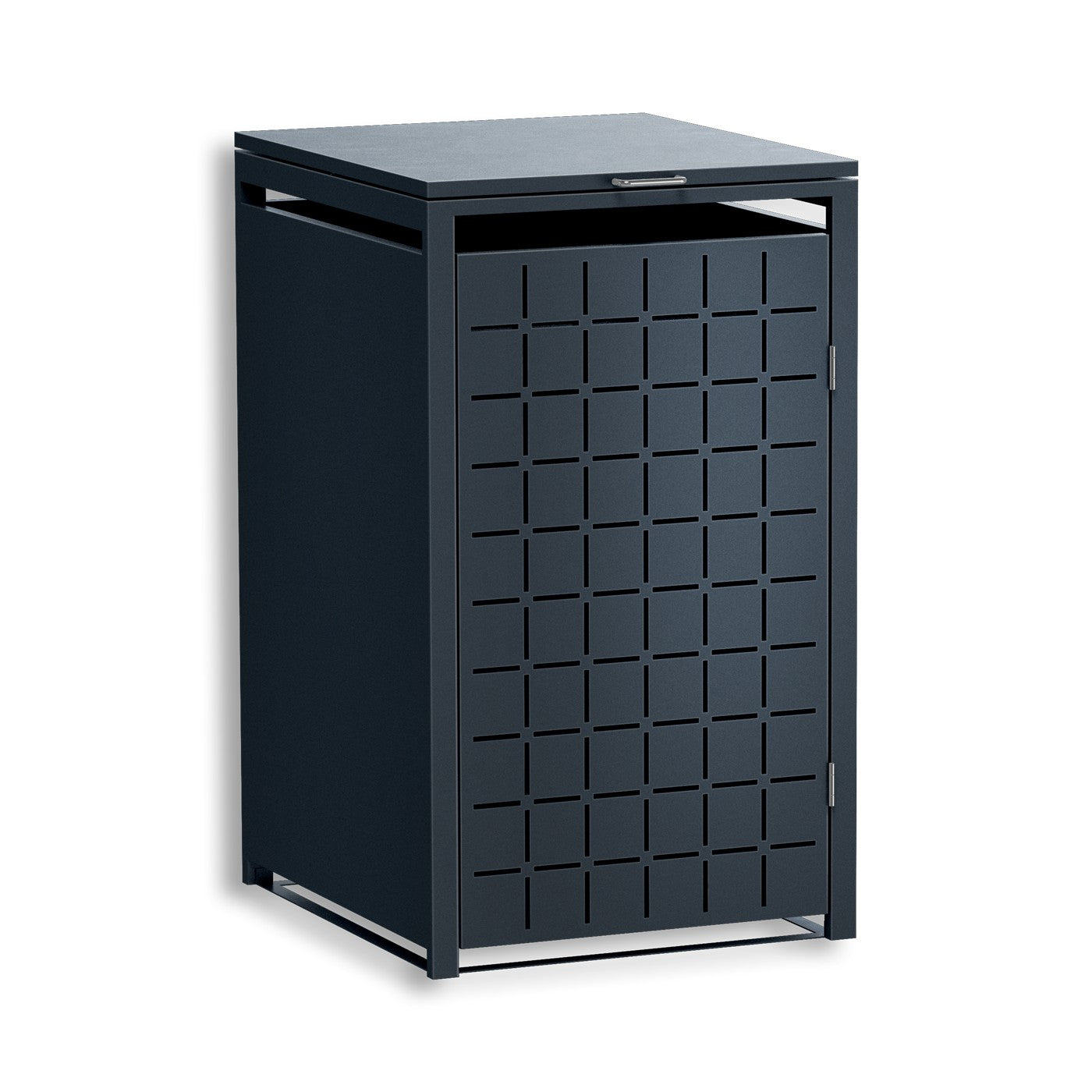Metzler Design-Mülltonnenbox | 1er | 240l | Quadratmuster | Anthrazit RAL 7016 | Geo
