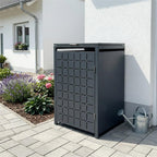Metzler Design-Mülltonnenbox | 1er | 240l | Quadratmuster | Anthrazit RAL 7016 | Geo