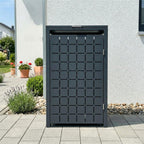 Metzler Design-Mülltonnenbox | 1er | 240l | Quadratmuster | Anthrazit RAL 7016 | Geo