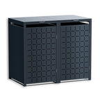 Metzler Design-Mülltonnenbox | 2er | 240l | Anthrazit RAL 7016 | Quadratmuster | Geo