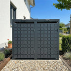 Metzler Design-Mülltonnenbox | 2er | 240l | Anthrazit RAL 7016 | Quadratmuster | Geo