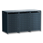 Metzler Design-Mülltonnenbox | 3er | 240l | Anthrazit RAL 7016 | Quadratmuster | Geo