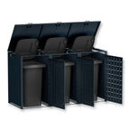 Metzler Design-Mülltonnenbox | 3er | 240l | Anthrazit RAL 7016 | Quadratmuster | Geo