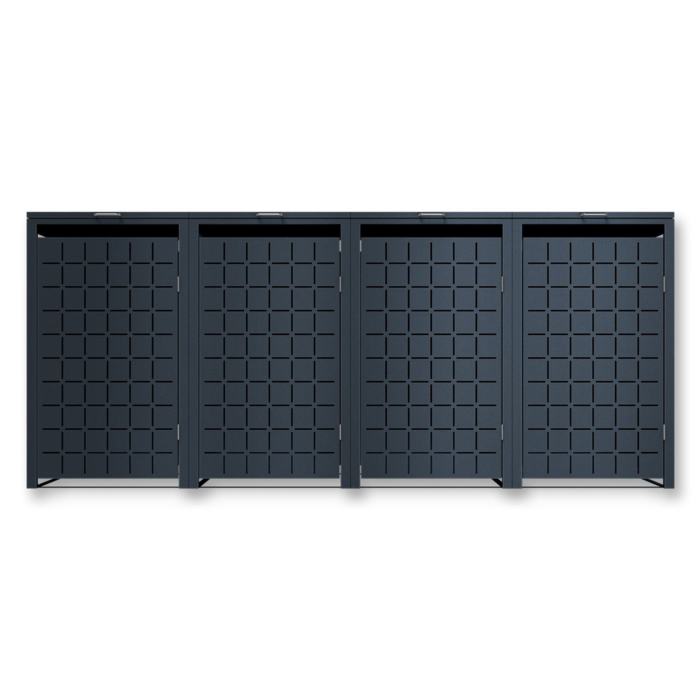 Metzler Design-Mülltonnenbox | 4er | 240l | Anthrazit RAL 7016 | Quadratmuster | Geo