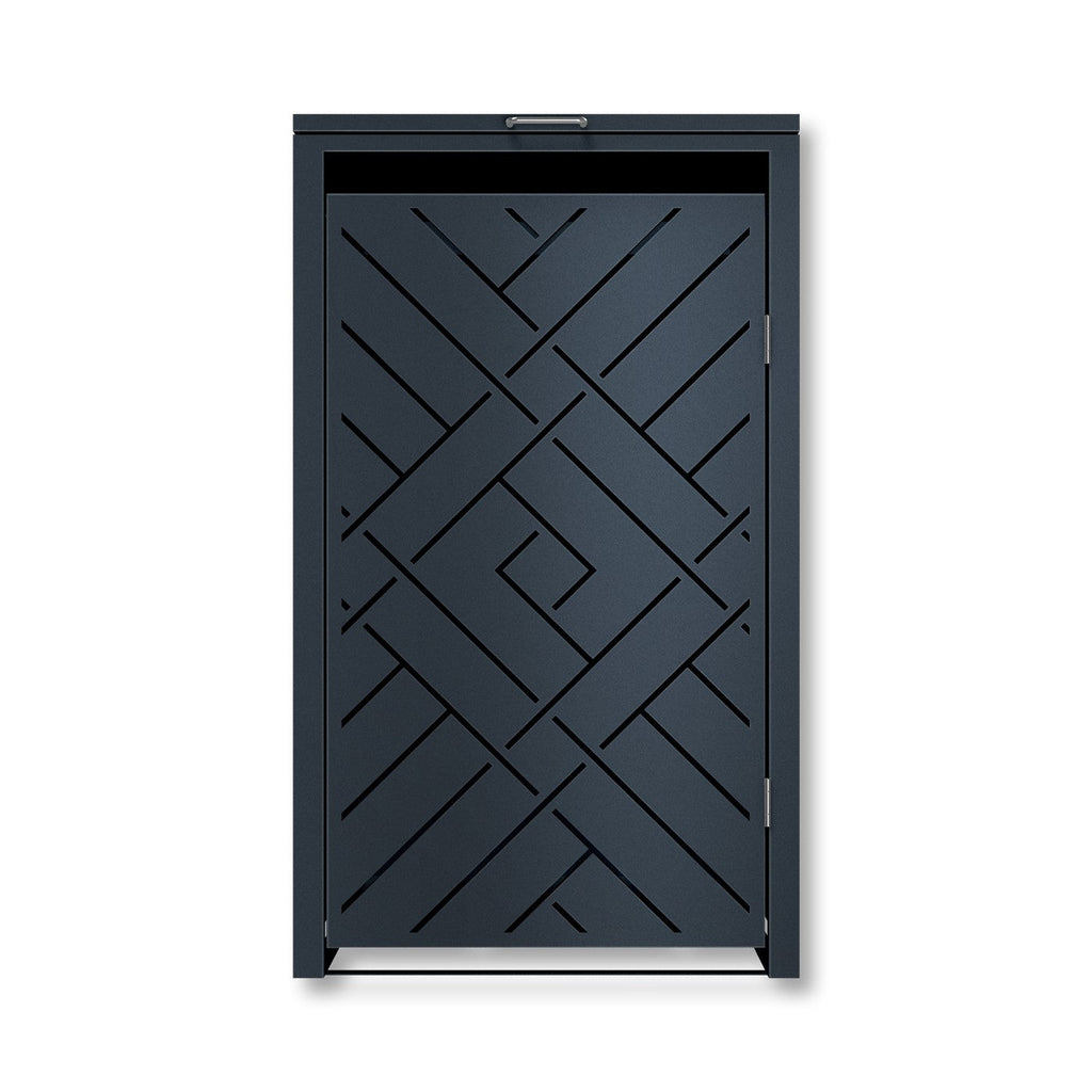 Metzler Design-Mülltonnenbox | 1er | 240l | Anthrazit RAL 7016 | Rautenmuster | Prisma
