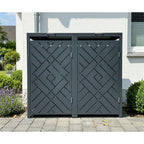 Metzler Design-Mülltonnenbox | 2er | 240l | Anthrazit RAL 7016 | Rautenmuster | Prisma