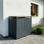 Metzler Design-Mülltonnenbox | 2er | 240l | Anthrazit RAL 7016 | Rautenmuster | Prisma