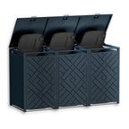 Metzler Design-Mülltonnenbox | 3er | 240l | Rautenmuster | Anthrazit RAL 7016 | Prisma