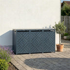 Metzler Design-Mülltonnenbox | 3er | 240l | Rautenmuster | Anthrazit RAL 7016 | Prisma