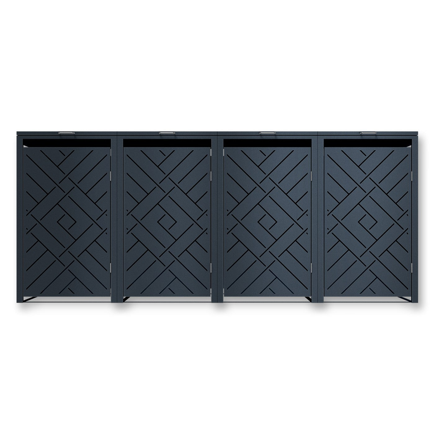 Metzler Design-Mülltonnenbox | 4er | 240l | Rautenmuster | Anthrazit RAL 7016 | Prisma
