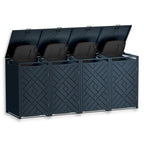 Metzler Design-Mülltonnenbox | 4er | 240l | Rautenmuster | Anthrazit RAL 7016 | Prisma