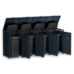 Metzler Design-Mülltonnenbox | 4er | 240l | Rautenmuster | Anthrazit RAL 7016 | Prisma