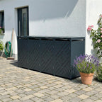 Metzler Design-Mülltonnenbox | 4er | 240l | Rautenmuster | Anthrazit RAL 7016 | Prisma