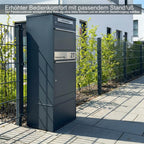 Metzler Paketbox mit Briefkasten | personalisiert mit Gravur | Edelstahl-Namensschild | mit Briefeinwurf | Bispo 2