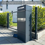 Metzler Paketbox mit Briefkasten | LED | personalisiert mit Gravur | Bispo 2