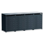 Metzler Design-Mülltonnenbox | 4er | 240l | Anthrazit RAL 7016 | horizontale Designlinien | Nexus