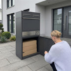 Metzler Paketbox XL mit zwei Briefkästen | austauschbarer Papiereinleger | personalisiert mit Gravur | Bispo Max 2