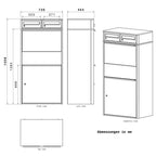 Metzler Paketbox XL mit zwei Briefkästen | austauschbarer Papiereinleger | personalisiert mit Gravur | Bispo Max 2