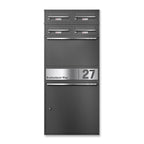 Metzler Paketbox XL mit vier Briefkästen | austauschbare Papiereinleger | personalisiert mit Gravur | Bispo Max 2