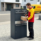 Metzler Paketbox XL mit zwei Briefkästen | austauschbarer Papiereinleger | personalisiert mit Gravur | Bispo Max 2