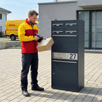 Metzler Paketbox XL mit vier Briefkästen | austauschbare Papiereinleger | personalisiert mit Gravur | Bispo Max 2