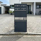 Metzler Paketbox XL mit vier Briefkästen | austauschbare Papiereinleger | personalisiert mit Gravur | Bispo Max 2