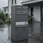Metzler Paketbox XL mit vier Briefkästen | austauschbare Papiereinleger | personalisiert mit Gravur | Bispo Max 2