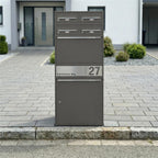 Metzler Paketbox XL mit vier Briefkästen | austauschbare Papiereinleger | personalisiert mit Gravur | Bispo Max 2