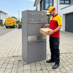 Metzler Paketbox XL mit vier Briefkästen | austauschbare Papiereinleger | personalisiert mit Gravur | Bispo Max 2