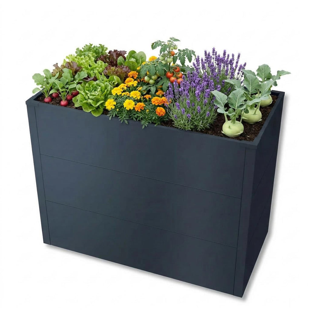 Metzler Hochbeet M für den Garten | Pulverbeschichtet | 100 x 50 x 77 cm