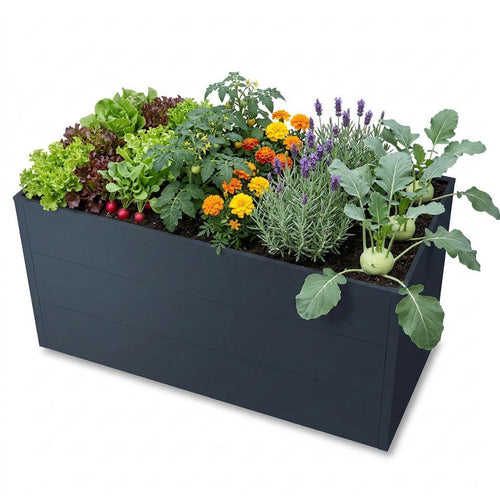 Metzler Hochbeet L für den Garten | Pulverbeschichtet | 150 x 75 x 77 cm