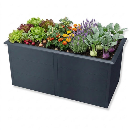 Metzler Hochbeet XL für den Garten | Mit Schneckenschutz | Pulverbeschichtet | 206 x 77 x 106 cm