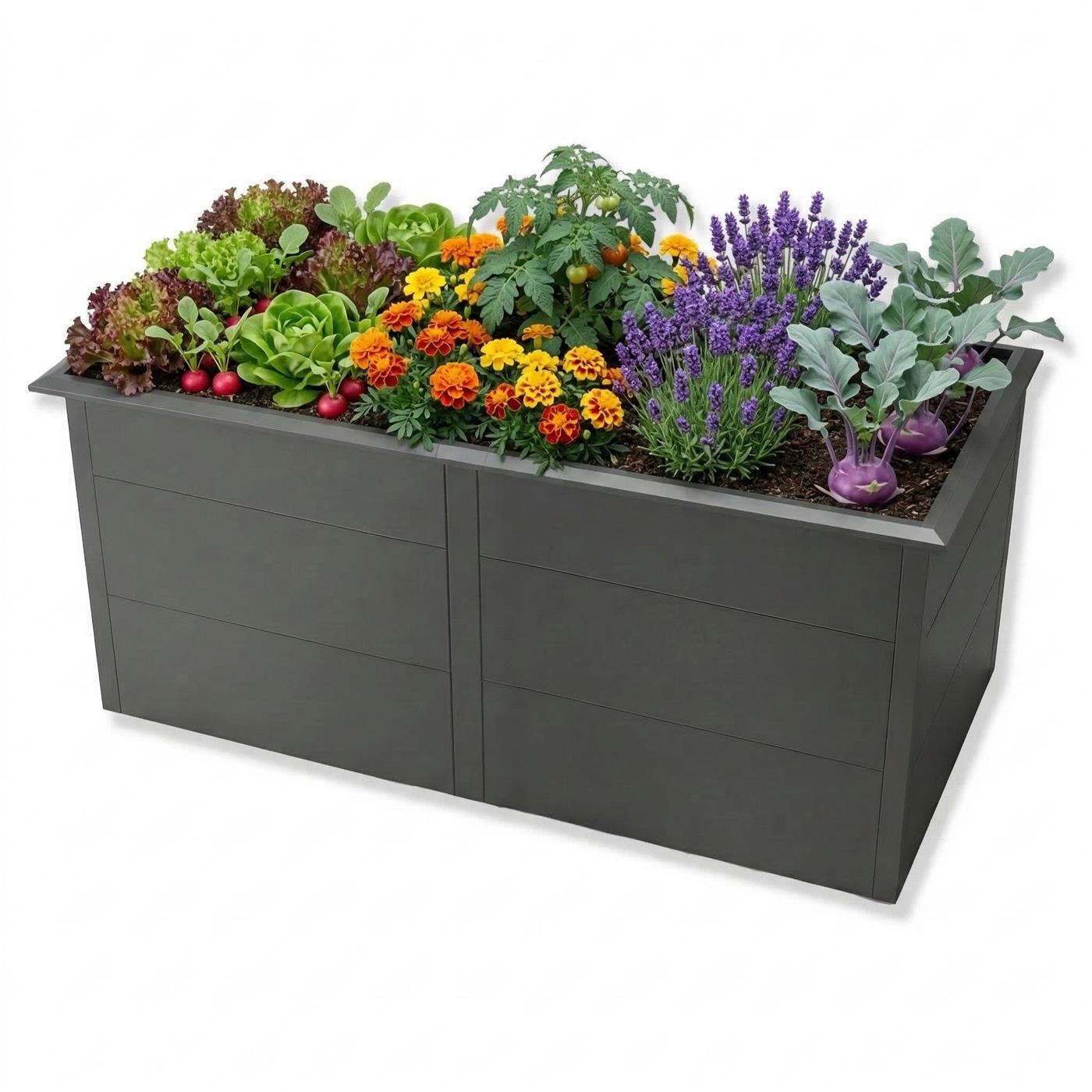 Metzler Hochbeet XL für den Garten | Mit Schneckenschutz | Pulverbeschichtet | 206 x 77 x 106 cm