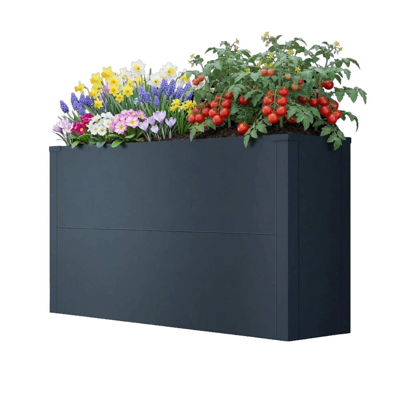 Metzler Hochbeet M für den Garten | kompakte Größe | RAL 7016 Anthrazitgrau | 25 x 100 x 52 cm