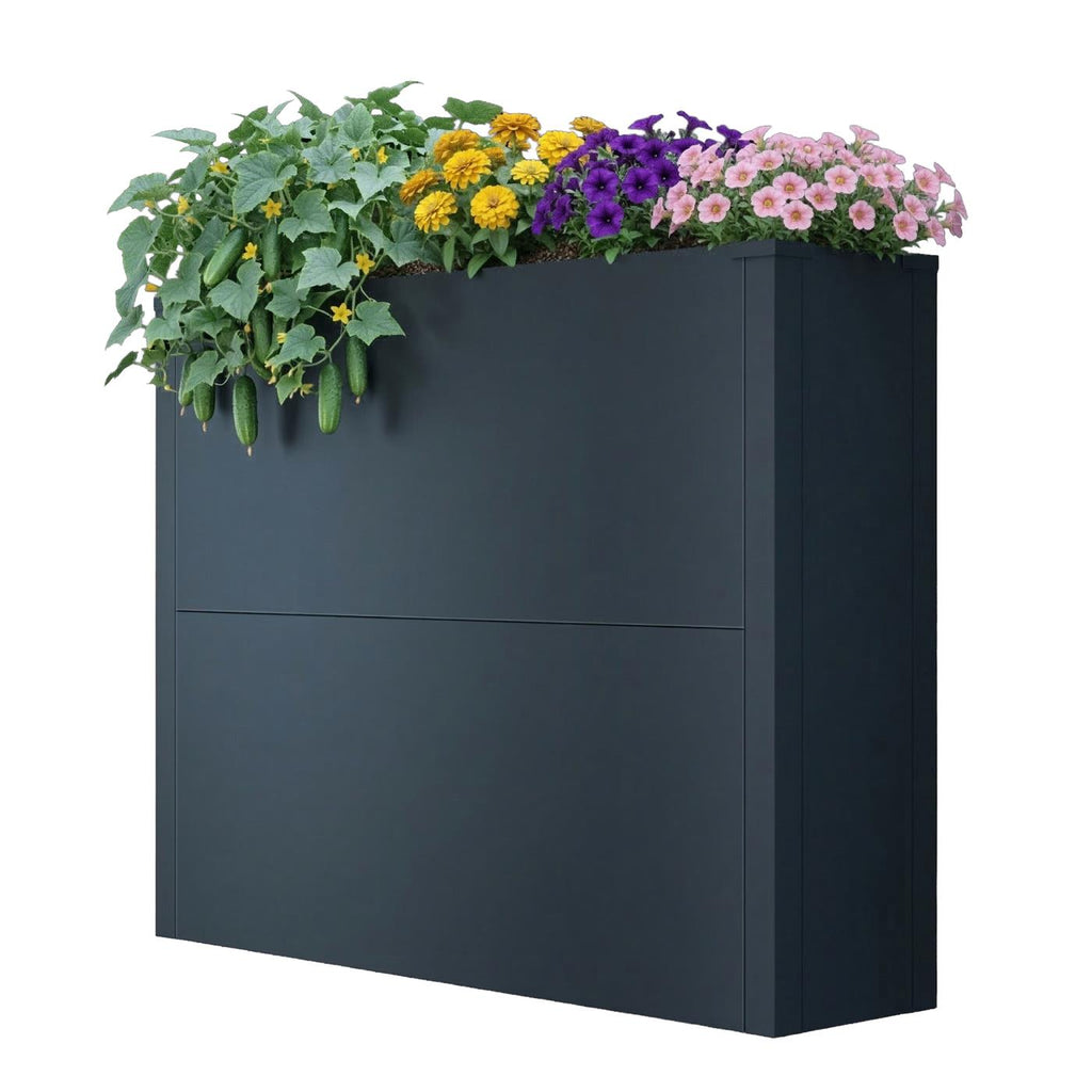 Metzler Hochbeet L für den Garten | kompakte Größe | RAL 7016 Anthrazitgrau | 25 x 100 x 77 cm