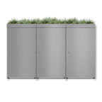 Metzler Mülltonnenbox mit Pflanzdach | 3er | 240l | aus Aluminium | rostfrei & massiv