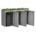 Metzler Mülltonnenbox mit Pflanzdach | 3er | 240l | aus Aluminium | rostfrei & massiv