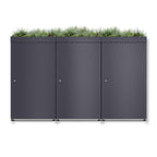 Metzler Mülltonnenbox mit Pflanzdach | 3er | 240l | aus Aluminium | rostfrei & massiv