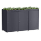 Metzler Mülltonnenbox mit Pflanzdach | 3er | 240l | aus Aluminium | rostfrei & massiv