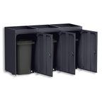 Metzler Mülltonnenbox mit Pflanzdach | 3er | 240l | aus Aluminium | rostfrei & massiv