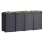 Metzler Mülltonnenbox mit Pflanzdach | 4er | 240l | aus Aluminium | rostfrei & massiv