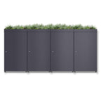 Metzler Mülltonnenbox mit Pflanzdach | 4er | 240l | aus Aluminium | rostfrei & massiv
