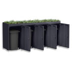 Metzler Mülltonnenbox mit Pflanzdach | 4er | 240l | aus Aluminium | rostfrei & massiv