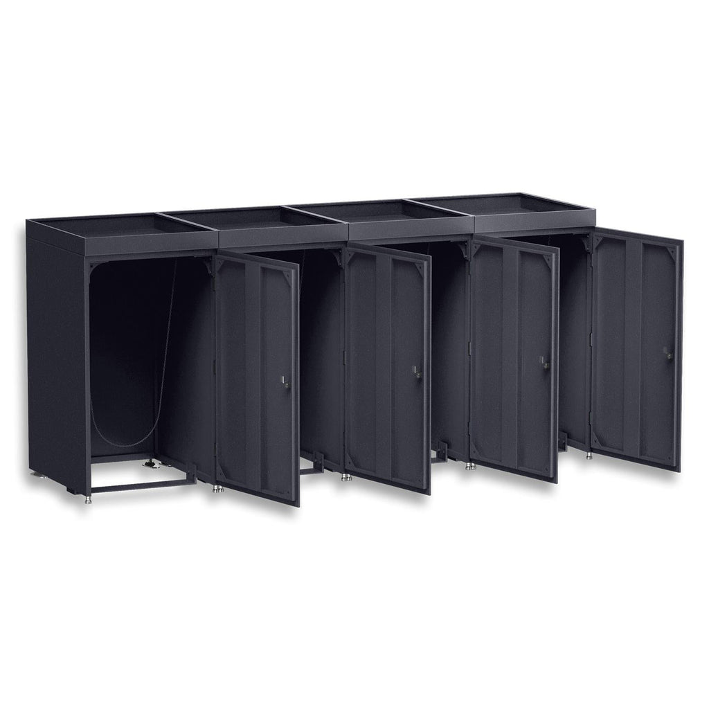 Metzler Mülltonnenbox mit Pflanzdach | 4er | 240l | aus Aluminium | rostfrei & massiv