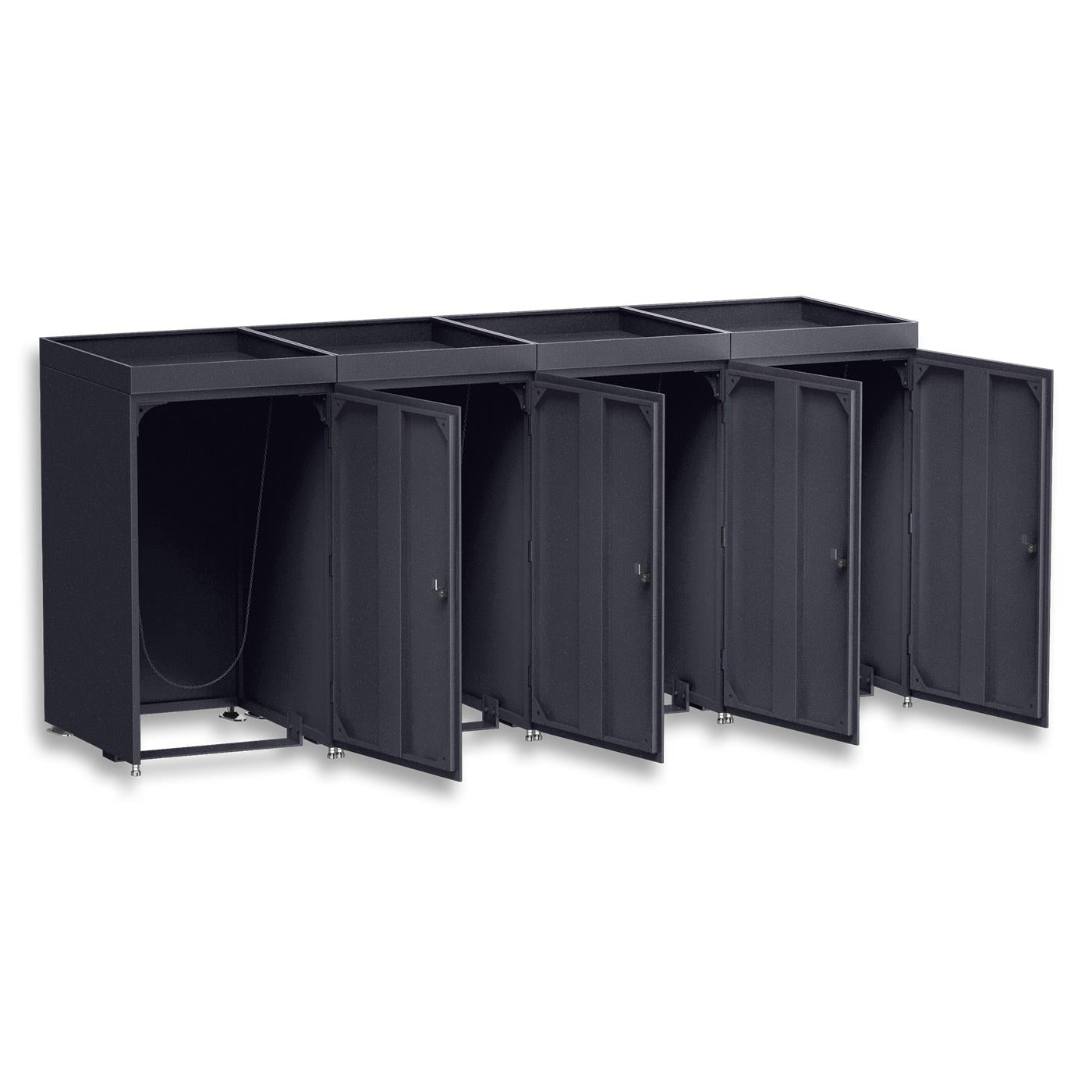 Metzler Mülltonnenbox mit Pflanzdach | 4er | 240l | aus Aluminium | rostfrei & massiv