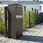 Metzler Paketbox mit Briefkasten | personalisiert mit Gravur | Edelstahl-Namensschild | mit Briefeinwurf | Bispo 2