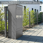 Metzler Paketbox mit Briefkasten | personalisiert mit Gravur | Edelstahl-Namensschild | mit Briefeinwurf | Bispo 2