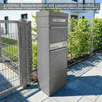 Metzler Paketbox mit Pflanzdach | personalisiert mit Gravur | Edelstahl-Namensschild | mit Briefeinwurf | Bispo 2