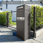 Metzler Paketbox mit Briefkasten | LED | personalisiert mit Gravur | Bispo 2