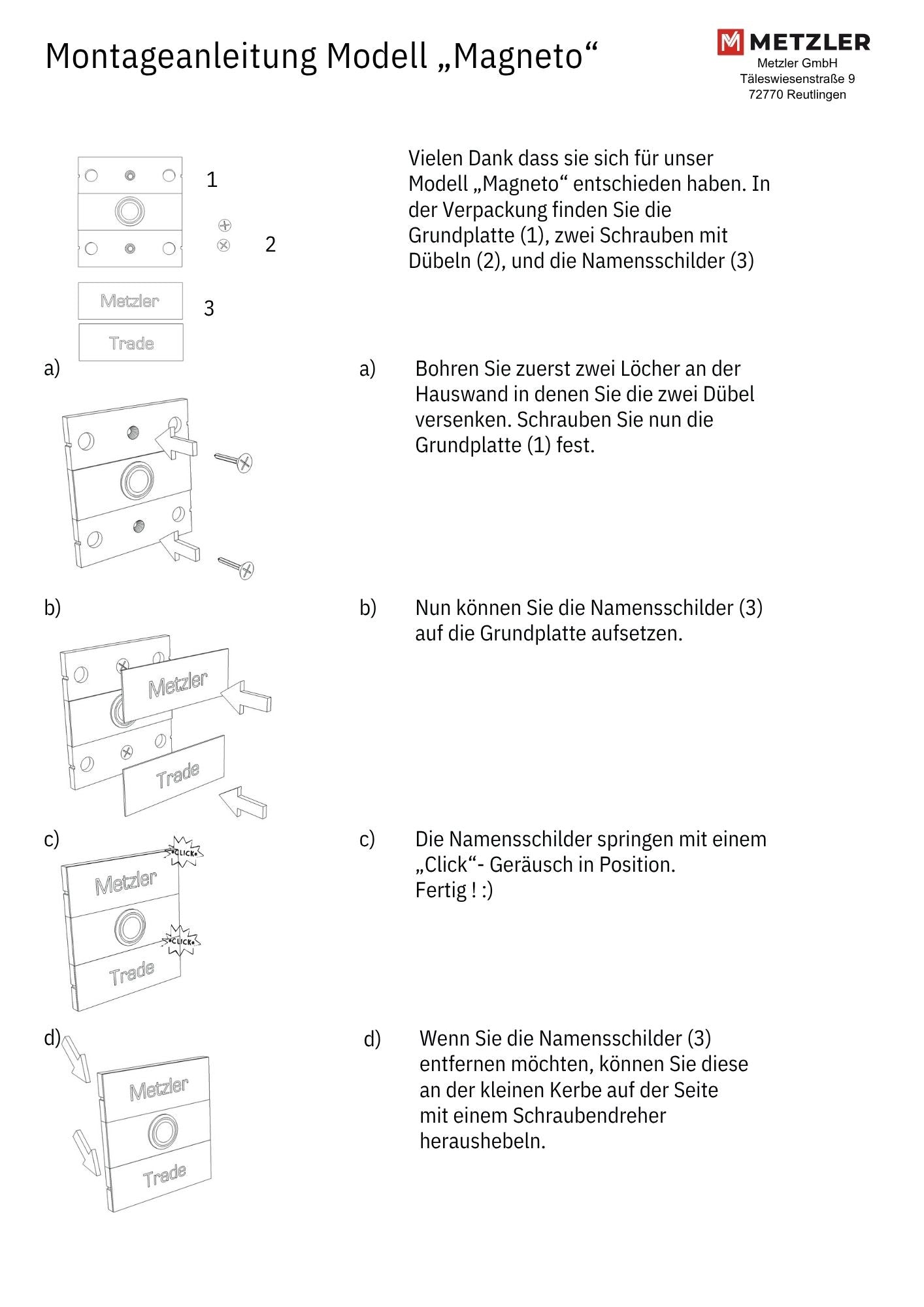 Metzler Türklingel Anthrazit | Magneto